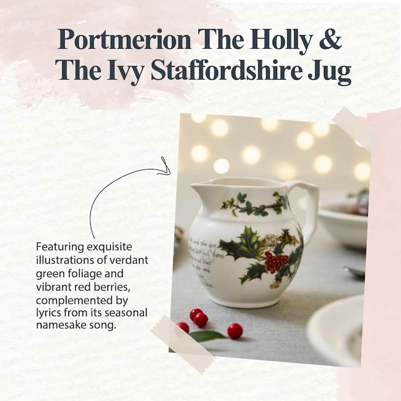 Portmeirion Christmas The Holly and Ivy Staffordshire Jug - 8 oz