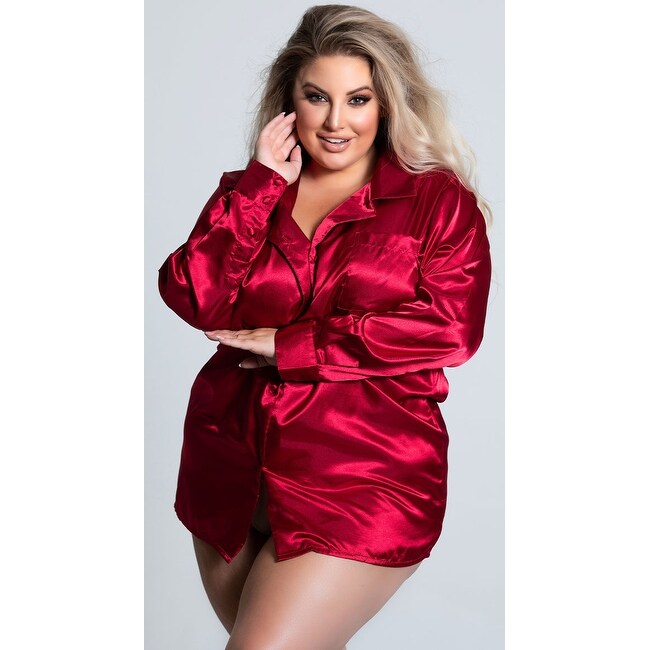 plus size satin shirt