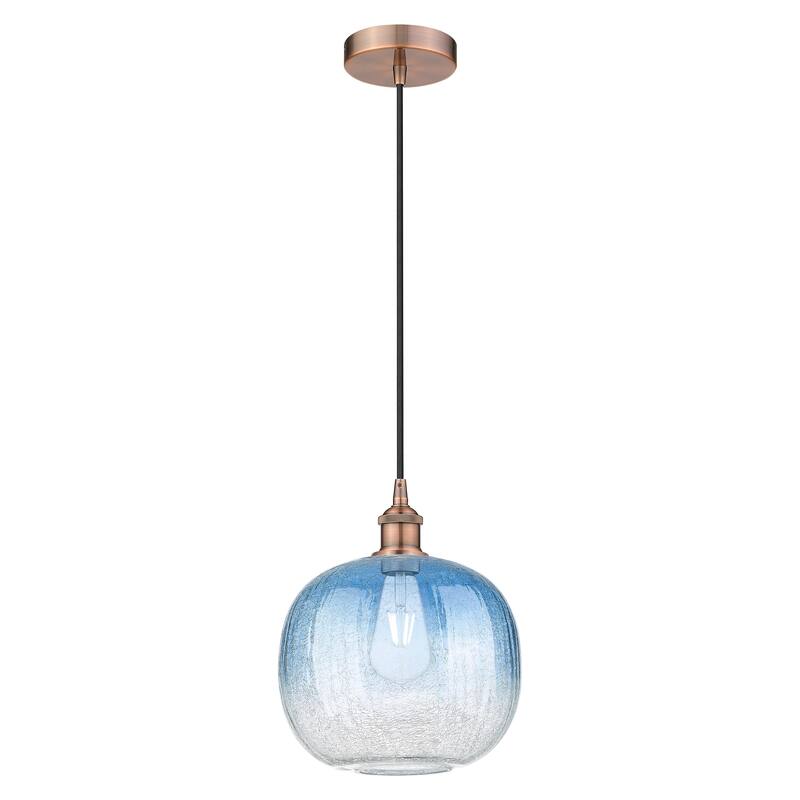 Innovations Lighting Endless Possibilities Edison - Brookhaven Sphere - 1 Light 11" Cord Hung Mini Pendant - Antique Copper/Sapphire Blue