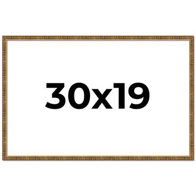 30x19 Frame Gold Kingsley Distressed Solid Wood Picture Frame Width