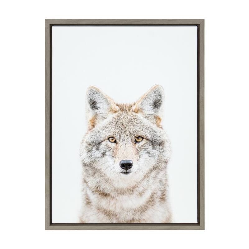 Kate and Laurel Sylvie Wolf Portrait Framed Canvas by Amy Peterson Art Studio
