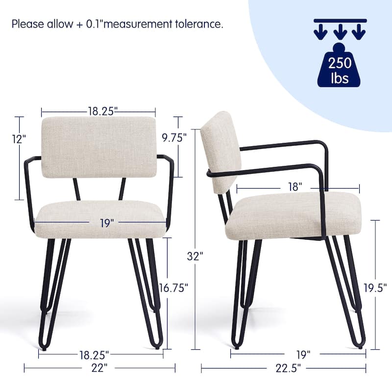 Subrtex(Set of 2) Parsons Upholstered Stainless Steel Frame Dining Chair