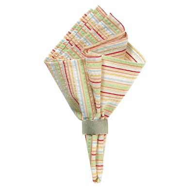 Multi Color Striped Cotton Napkin Set of 6 - Set of 6