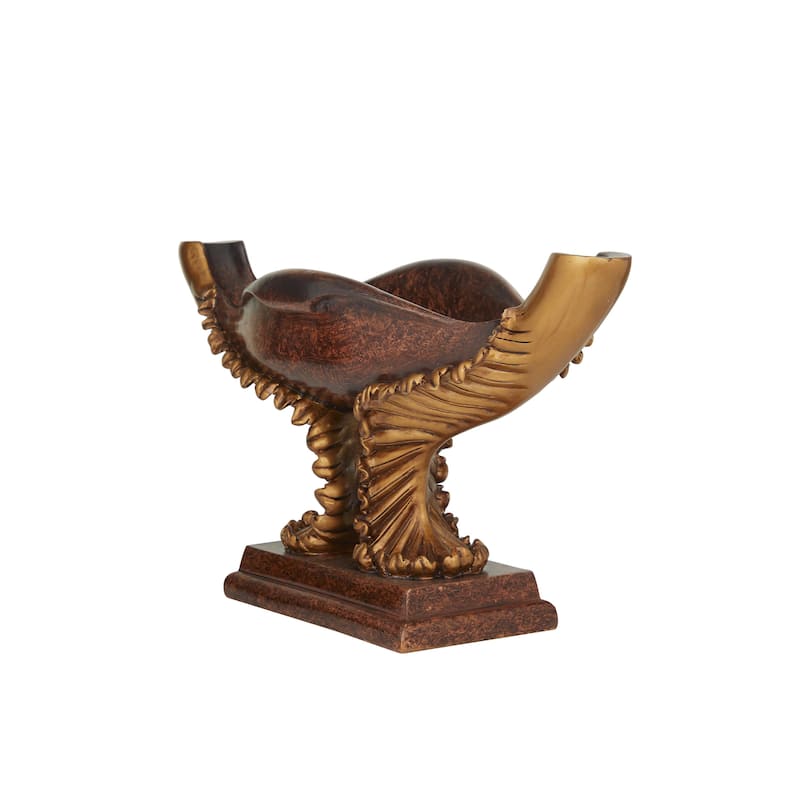 Polystone Floral Ornate Decorative Bowl - Brown - Roche River Decor