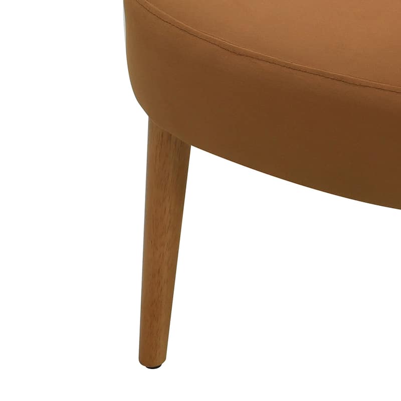 Velvet Accent Chair with Rattan Armrests, Rubberwood Legs and Ergonomic Back Support
