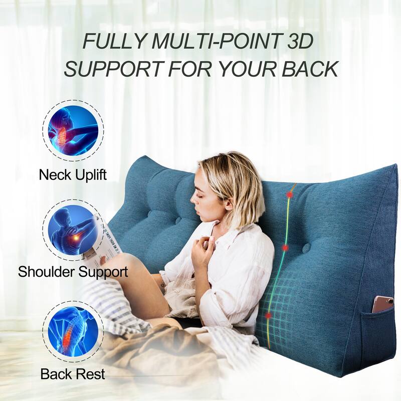 WOWMAX Bed Rest Reading Wedge Headboard Backrest Tufted Pillow