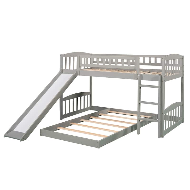 Wooden Bunk Bed with Slide and Ladder
