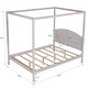 preview thumbnail 13 of 16, Full Size Canopy Platform Bed with Headboard and Support Legs
