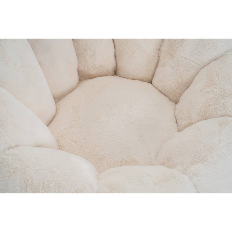 GDFStudio - Faux Fur Floral-Shaped Ultra-Soft Bean Bag Chair