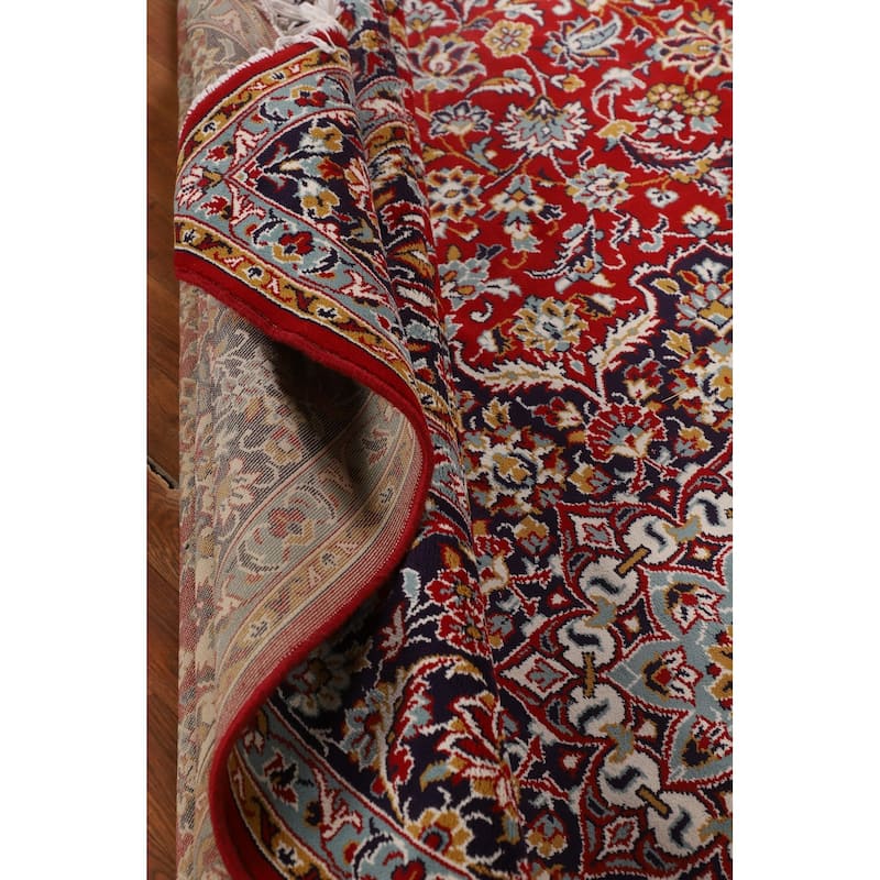 Traditional Kashan Turkish Area Rug Machine Made Living Room Carpet - 9'6" x 12'6"