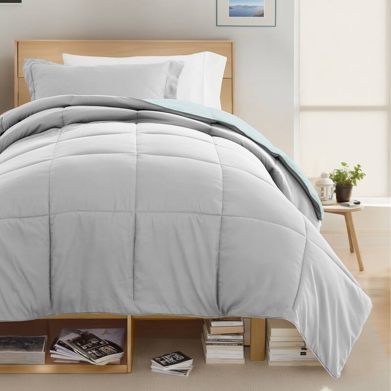 8pc Twin XL Solid Dorm Bedding Bundle