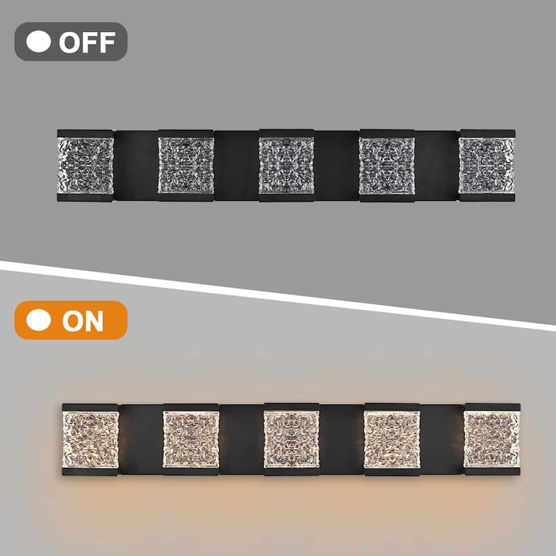 32" 5-Light LED Vanity Light with Crystal Glass