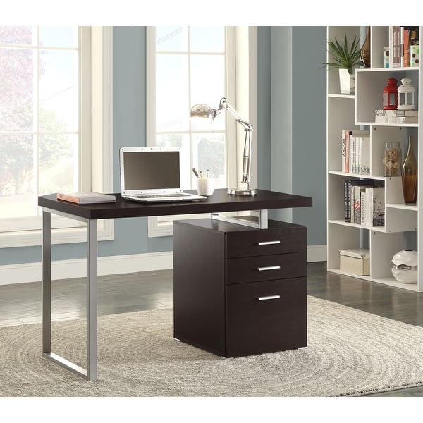 slide 2 of 45, Brennan 47-inch 3-drawer Office Computer Desk Cappuccino