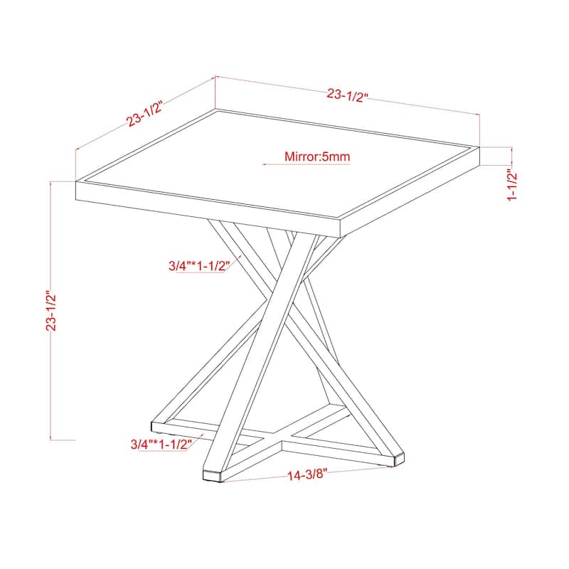 Marchat Glam Chrome 23-in Mirror Top End Table by Furniture of America