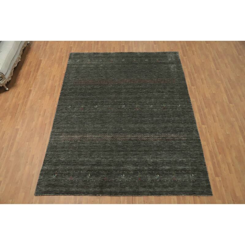 Hand Knotted Oriental 100% Wool Carpet Tribal Animal Pictorial Greys & Charcoal Gabbeh Area Rug - 11' 4'' X 8' 10''