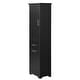 preview thumbnail 51 of 56, GDFStudio - Rowan Tall Freestanding Bathroom Storage Cabinet with Two-Sized Drawers and Adjustable Shelf