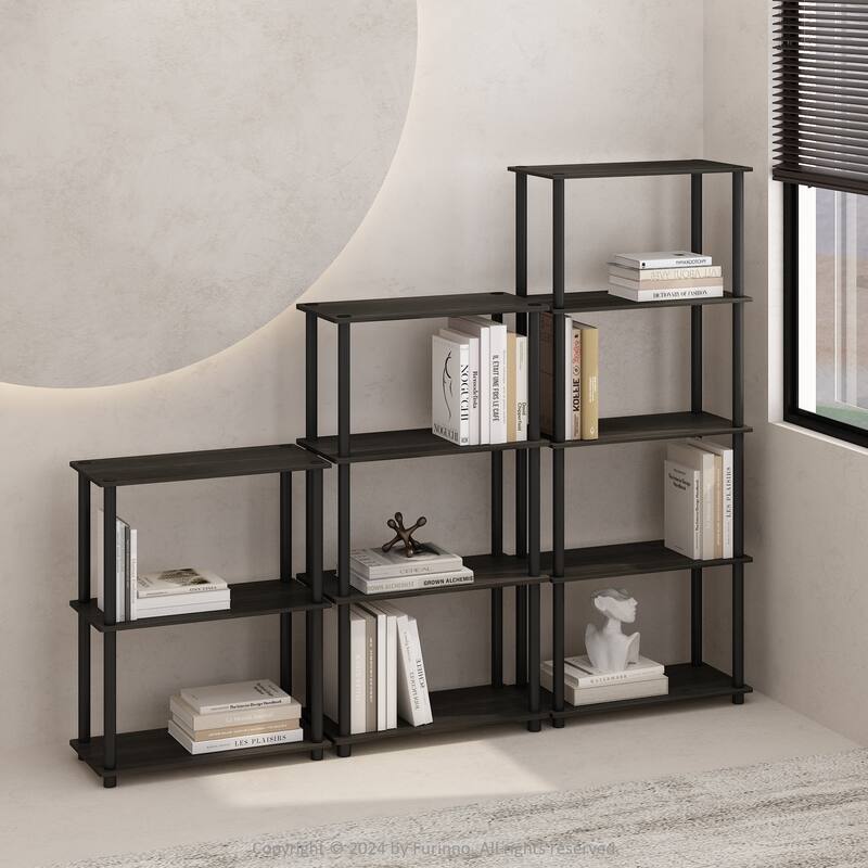 43.25 in. Tall Espresso Wood 4-Shelf Bookcase