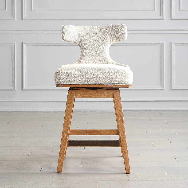 Upholstered Swivel Return Seat Counter Stool - 38.25" - White