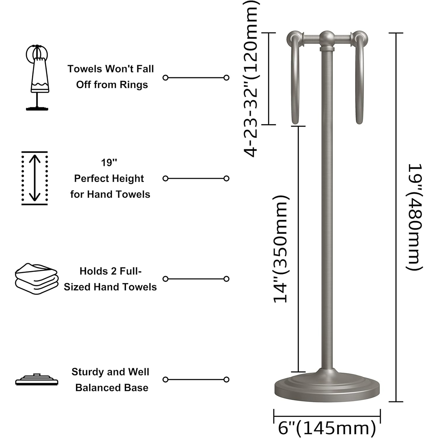 How high to best sale hang hand towel holder