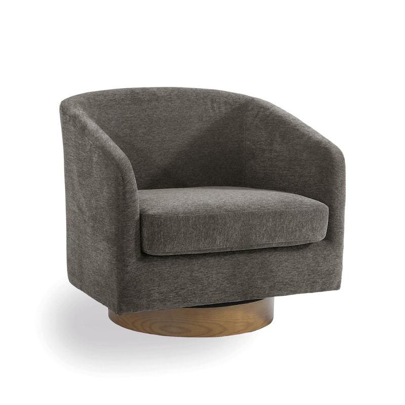 Modern Wide Round Swivel Accent Barrel Chair For Living Room