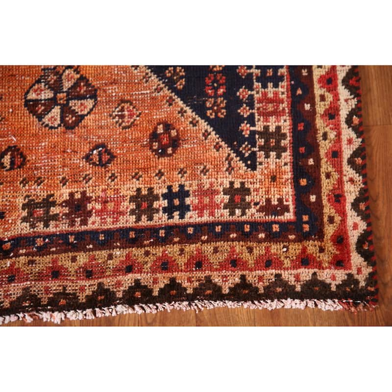 Vegetable Dye Animals Tribal Qashqai Persian Antique Rug - 3'3"x 5'6"