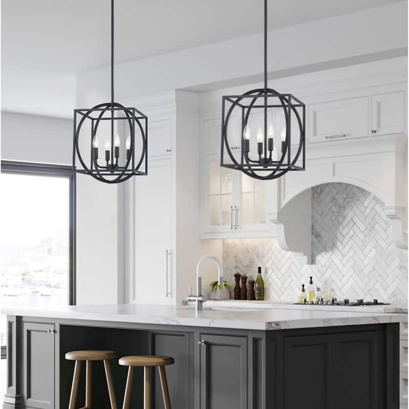 KAWOTI 60.5" Adjustable 4-Light Geometric Pendant Light