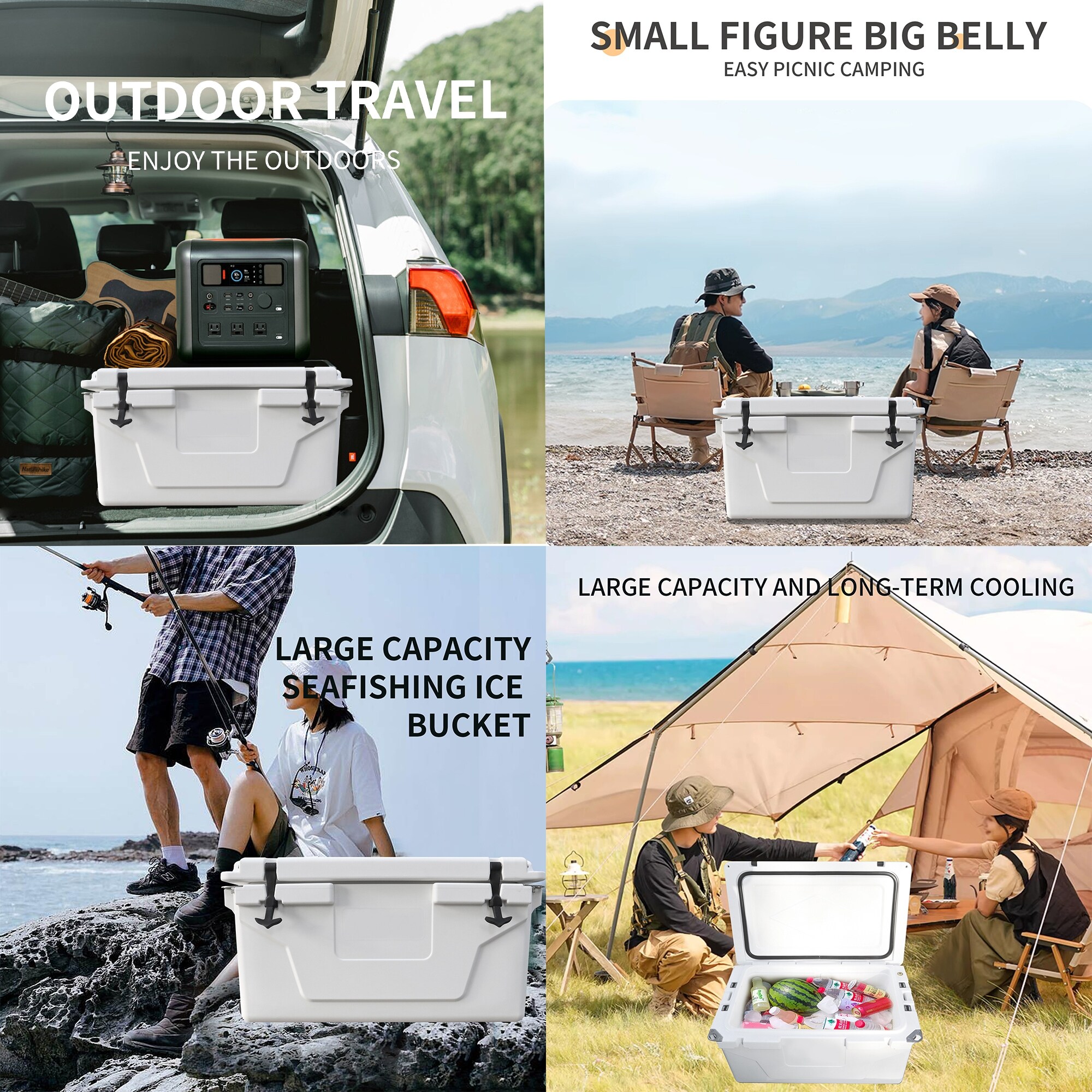65 qt. Khaki Outdoor Camping Picnic Fishing portable Cooler