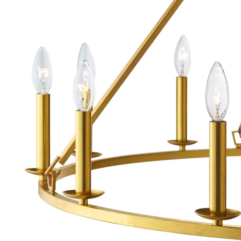 KAWOTI 12 - Light Dimmable Wagon Wheel Chandelier
