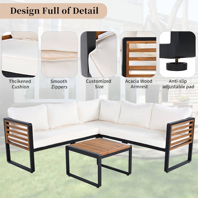 Modern Oasis 4-Piece Outdoor Conversation Set by Leisure Zone