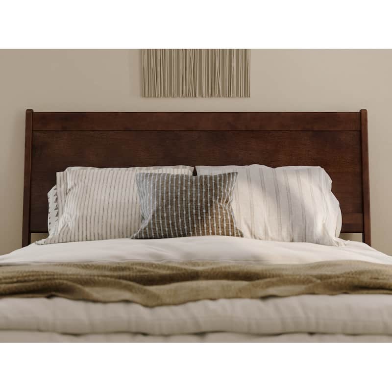 Queen Solid Wood Panel Headboard in Walnut with Sleek Modern Design and Durable Construction