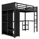 preview thumbnail 5 of 9, Space-saving Design Loft Bed with Metal Frame, Built-in Wardrobe, Desk and Storage Shelves, Twin XL Size, Black