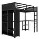 preview thumbnail 7 of 37, TwinXL/FullXL/Queen Size Loft Bed Frame with Built-in Wardrobe