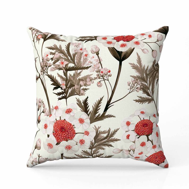 Millefolium Harmony Faux Suede Reversible Throw Pillow Brown and Red