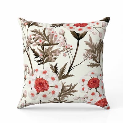Millefolium Harmony Indoor/Outdoor Reversible Throw Pillow Brown and Red