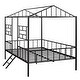 preview thumbnail 7 of 25, Twin Metal House Bed Frame with Slats, Treehouse Design for Kids