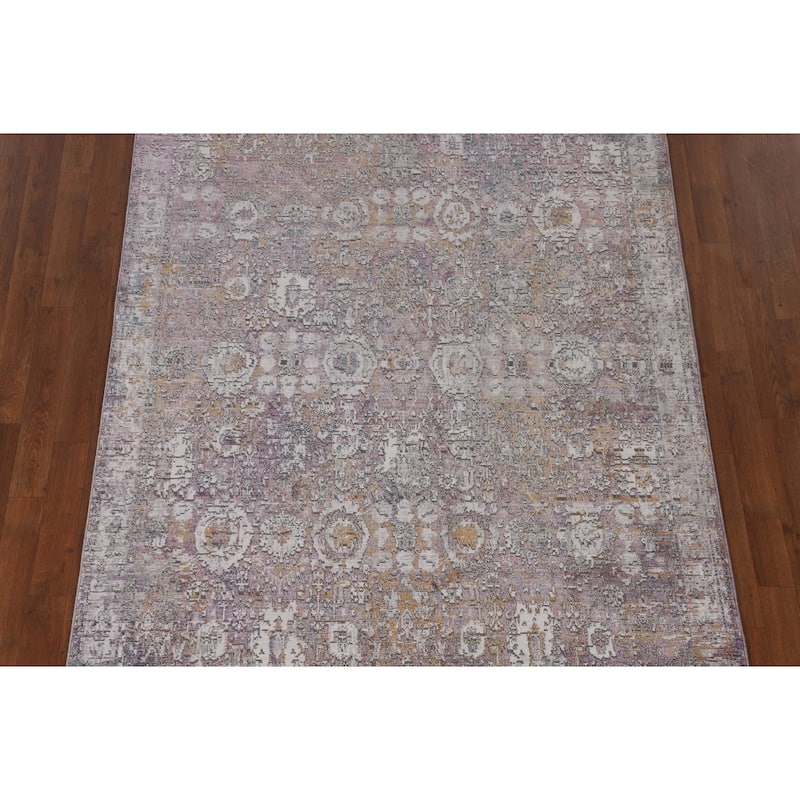 Purple Art & Craft Turkish Area Rug Machine Made Floral Carpet - 5'0" x 8'0"