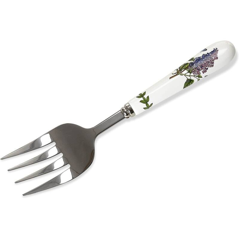 Portmeirion Botanic Garden Serving Fork - Silver and Botanic Garden Design - 9 in - 9 in