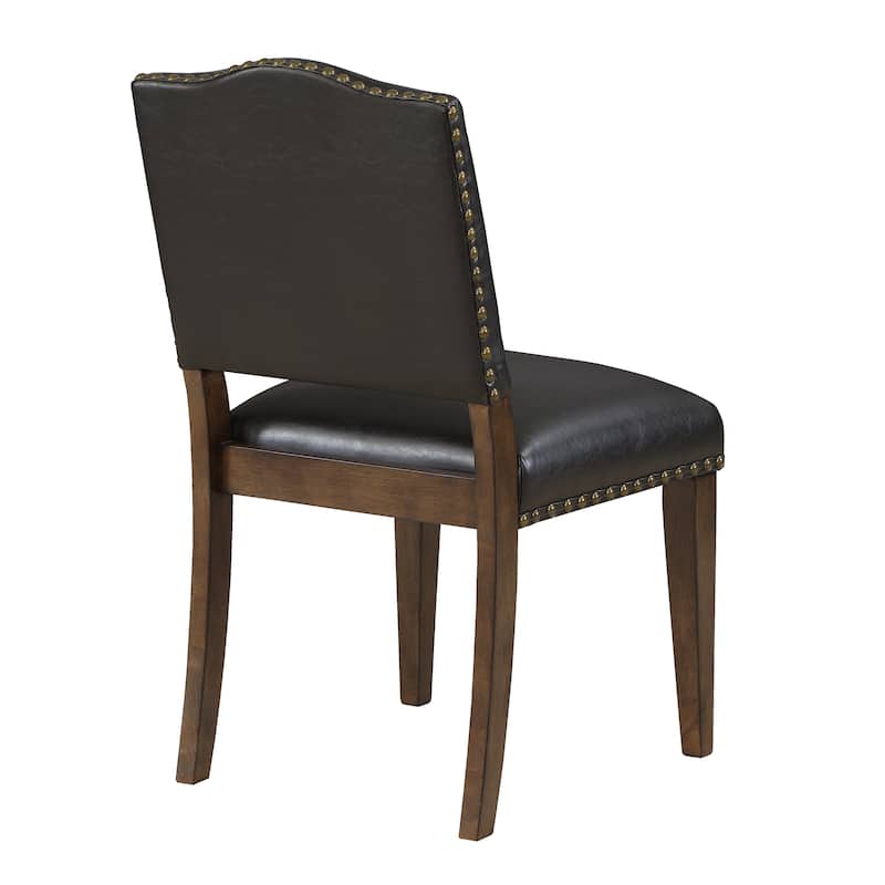 Faux Leather Dining Chair with Nail Heads - Set of 2