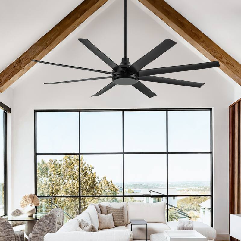 65-inch Large 8-Blade Ceiling Fan with Remote Downrod without Light
