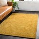 preview thumbnail 1 of 7, Hand-Tufted Fahua Bordered Wool Rug - 6' x 6' Gold - 6' x 6' - Round