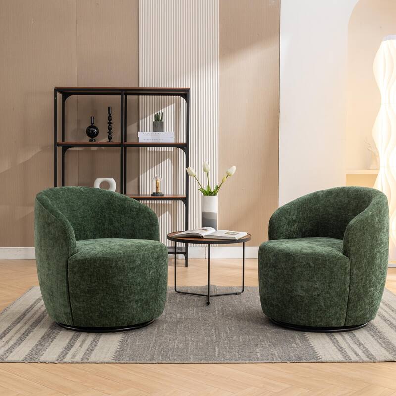 Armchair with black powder coated metal ring