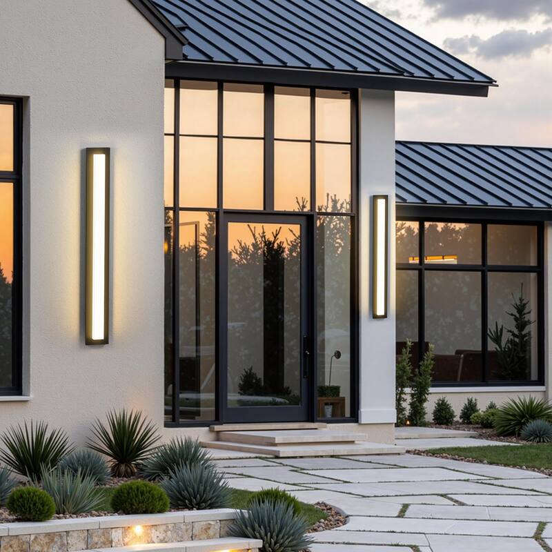 Aluminum LED Outdoor Wall Sconce Rectangle Wall Mounted Lights