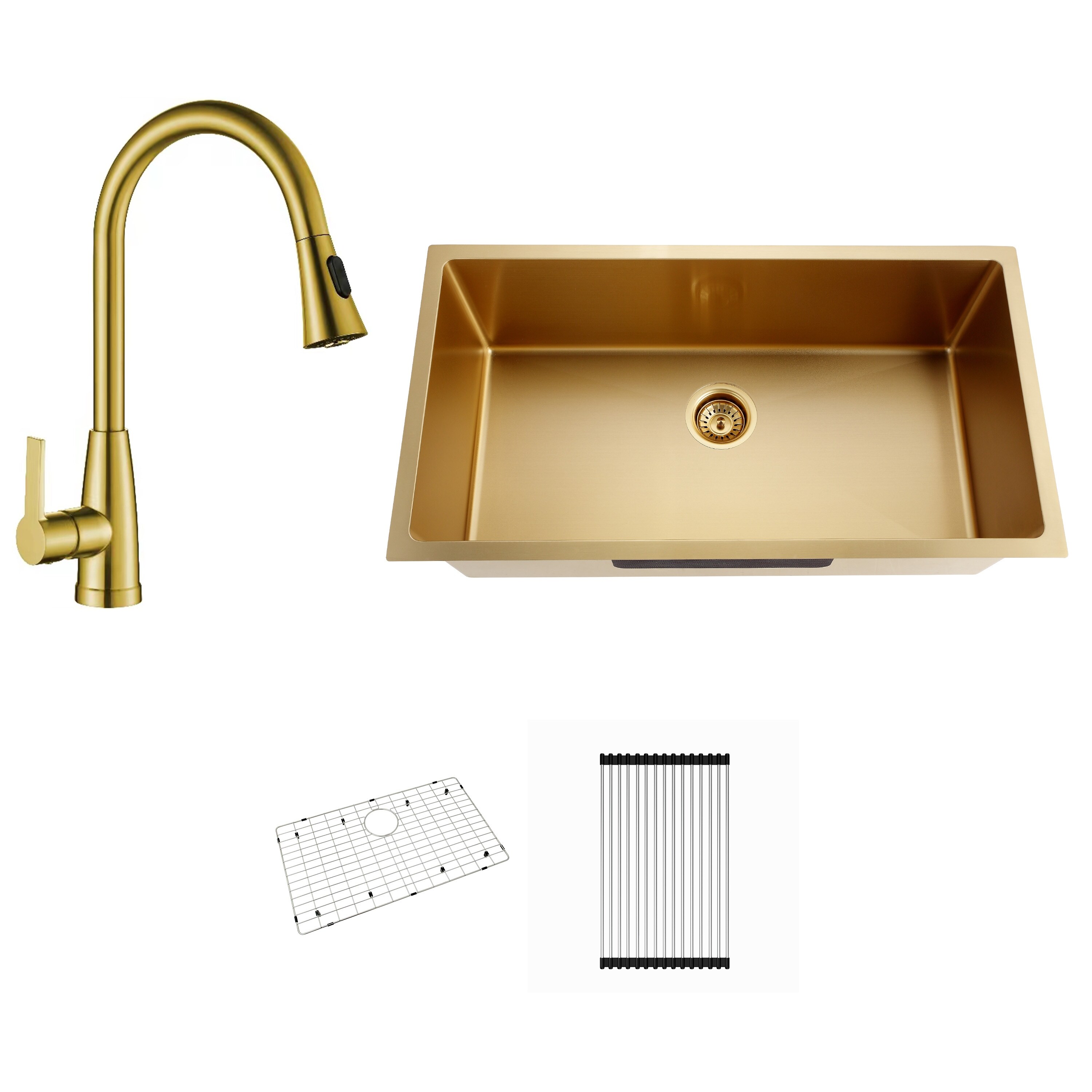 Gold best sale sink rack
