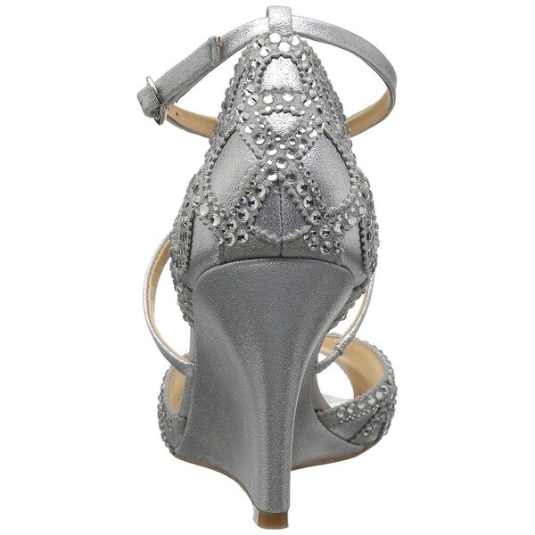 badgley mischka winter strappy wedge pump