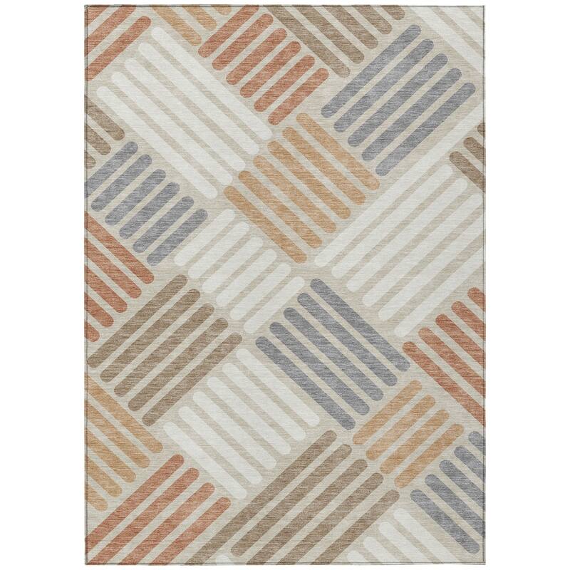 Machine Washable Indoor/ Outdoor Modern Weave Chantille Rug
