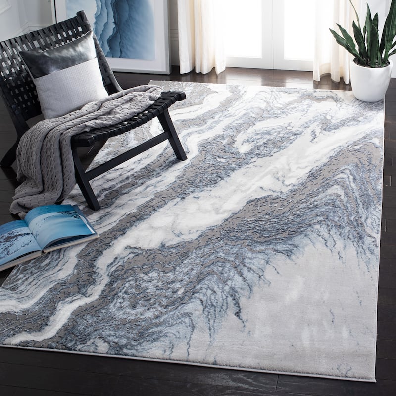 SAFAVIEH Craft Neve Modern Abstract Rug - 5'3" x 7'6" - Blue/Grey