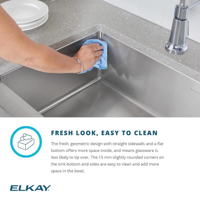 Elkay Crosstown 16 Gauge Stainless Steel 35-7/8" x 20-1/4" x 9" Equal Double Bowl Tall Farmhouse Sink with Aqua Divide
