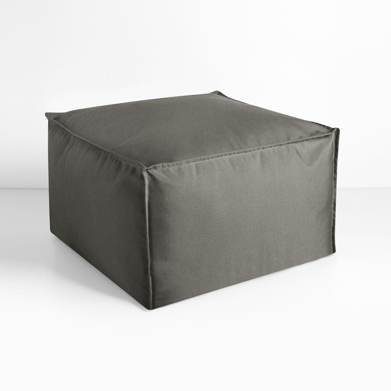 Sorra Home Sunbrella Outdoor Top Stitch Solid Bean Pouf