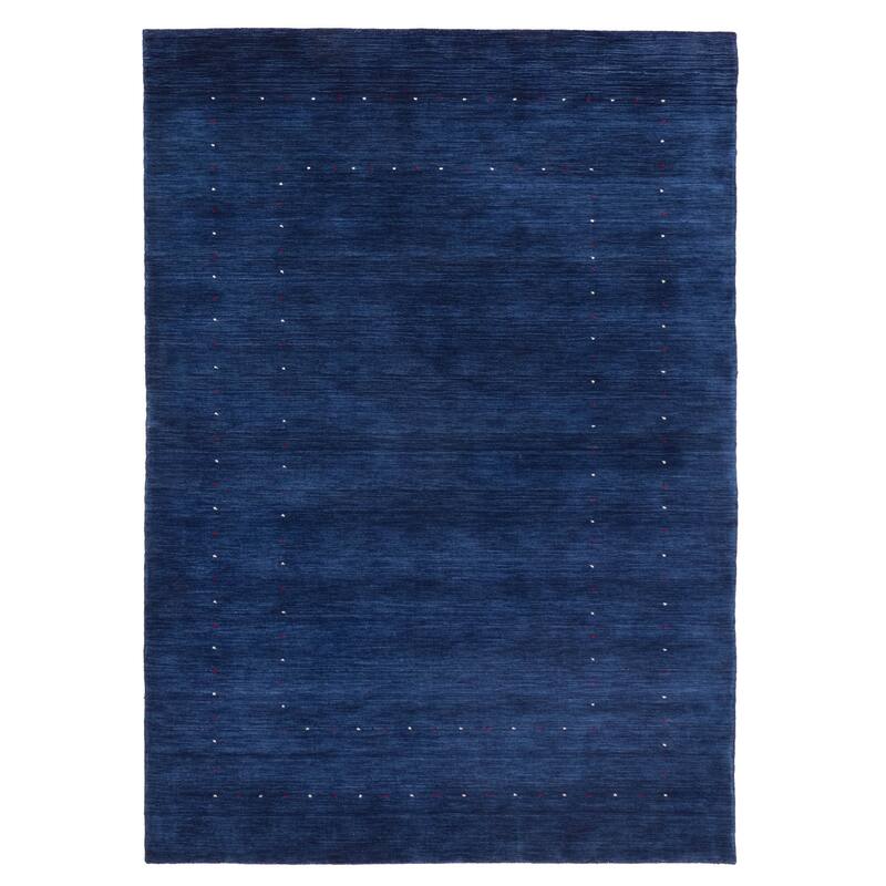 ECARPETGALLERY Hand Loomed Kashkuli Gabbeh Navy Wool Rug - 5'1 x 7'3
