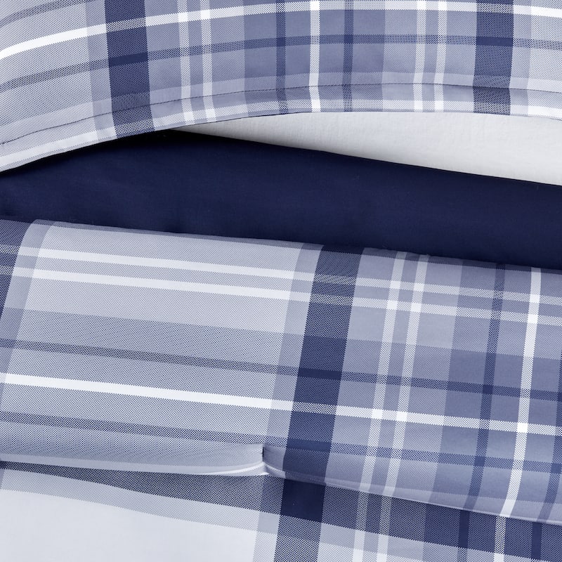Serta Simply Clean Scott Plaid Antimicrobial Bedding Set with Sheets